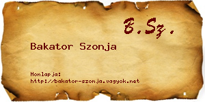 Bakator Szonja névjegykártya